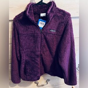 NWT Columbia Fuzzy Full Zip Jacket Purple